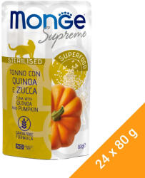 Monge Supreme Steril Alutasakos Macskaeledel (Tonhal, Quinoa és Sütőtök) - 24x80 g