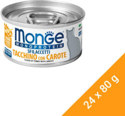 Monge Monoprotein Flakes Macskaeledel (Pulyka és Sárgarépa) - 24x80 g