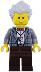 LEGO® Minifigurák Art Factory Pianist - Male, Dark Bluish Gray Plaid Jacket with Red Bow Tie, Dark Brown Legs, Light B bdp268 (bdp268)