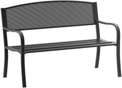 Outsunny kerti pad kültéri bútor max 280 kg acél fekete 127×60×85 cm