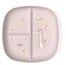 CHICCO Farfurie împărțită roz 12m+ (AGS16003.15) Set pentru masa bebelusi