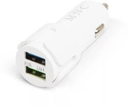 MNC Szivargyújtós USB töltő - 2xUSB - fehér - 2, 4A