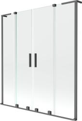 Mexen Velar L Duo 2-paneles kádparaván tolóajtós 140 x 150 cm, átlátszó, gun metal - 896-140-003-02-95