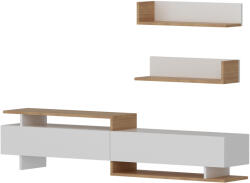 Hanah Home TV szekrény White Teak Ayaz - Fehér, Tík