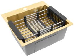 Rea Chiuveta inox cu set de accesorii 3 buc. REA Leo 40 auriu periat (KPL-06031) Chiuveta