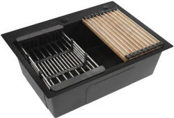 Rea Chiuveta inox cu set de accesorii 3 buc. REA Liam 58 negru (KPL-06038) Chiuveta