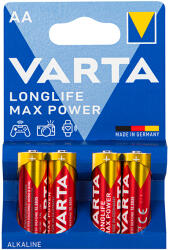 VARTA Longlife Max Power AA alkáli ceruzaelem LR6 1, 5 V, 4 db - 82-667- (82-667)