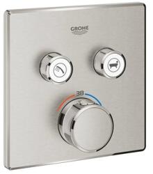 GROHE Grohtherm SmartControl termosztát falsík mögötti telepítéshez, 2 fogyasztóra, matt Supersteel (GR-29124DC0)