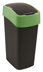 TECHNOKOL Billenős szemetes, 45 liter, CURVER "Pacific flip bin", fekete/zöld (KHMU299)