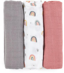 Petite&Mars bambusz muszlin textilpelenka szett 3 db 68x68 cm - Rose Rainbows (5914544)