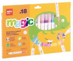 APLI Filctoll készlet, kétvégű, kimosható, APLI Kids Magic , 18 különböző szín (20625) - molnarpapir