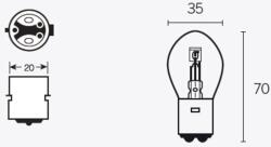 TECNIUM B35 Izzók 12V 35/35W - 10 darab TECNIUM Elektromos alkatrészek Világítás és fényjelzés Izzók Egyéb foglalatú járműizzók