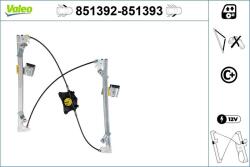 VALEO Mecanism actionare geam VALEO 851392 (851392)
