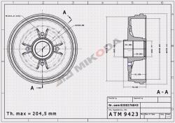 ATM Mikoda Mikoda Dobok 9423 Renault Modus 04r- hátsó 203, 3mm