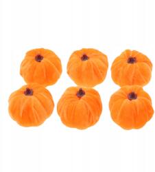 Paula Narancssárga velúr tök dekoráció őszi Halloween díszek 6 db (KBG2188)