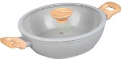 Magic home Cratita ceramica cu capac de sticla, manere lemn, 2.8 L, 26 cm, MagicHome Harmony (8010073)