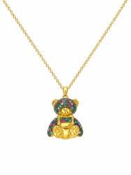 ElectraStore Colier Auriu Cu Pandantiv Teddy Bear Multicolor (C5111)
