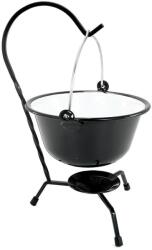 Perfect Home Set pentru servire ceaun, emailat, negru, 0.8 L, suport negru (489055) - edanco Ceaun