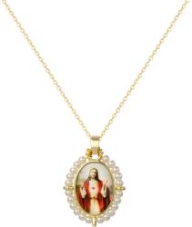 HARAHU Colier Medalion Iisus PM-41178 - Auriu / Alb / Tip3 KP41178