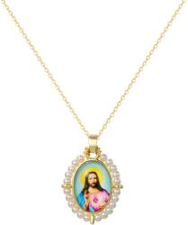 HARAHU Colier Medalion Iisus PM-41179 - Auriu / Alb / Tip4 KP41179