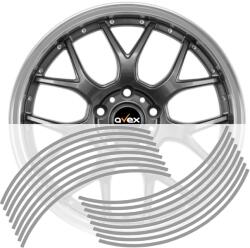  Set 16 inele autocolante pentru jante, argintiu lucios, 13-19 inch (DJNT-08)