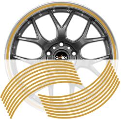  Set 16 inele autocolante pentru jante, auriu lucios, 13-19 inch (DJNT-09)
