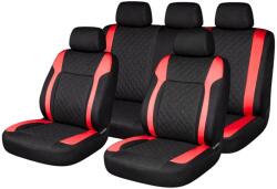  Set huse scaune auto Diamond Racer, universale, piele ecologica, negru/rosu (USVG54)