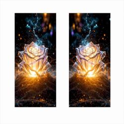  Set 2 stickere decorative pentru stalpii usilor auto, trandafir, 50 x 22 cm (SSU-17)
