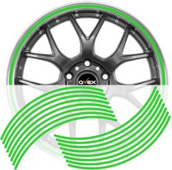  Set 16 inele autocolant pentru jante, verde lucios, 13-19 inch (DJNT-05)