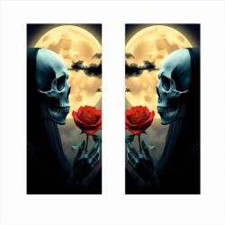  Set 2 stickere decorative pentru stalpii usilor auto Skull, 50 x 22 cm (SSU-08)