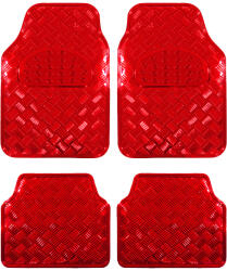  Covorase auto universale Diamond, crom rosu, set 4 piese (T2032)