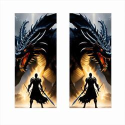  Set 2 stickere decorative pentru stalpii usilor auto, dragon, 50x22 cm (SSU-01)