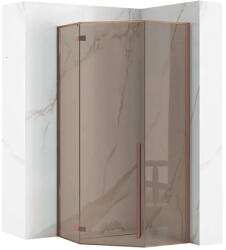 Rea Diamond cabină de duș 90x90 cm cupru periat/sticlă maro REA-K6966 (REAK6966)