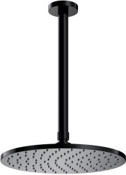 Omnires SlimLine cap de duș cu braț 25x25 cm rotund negru WSSET1BL (WSSET1BL)