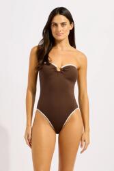 Seafolly női egyrészes fürdőruha Ring Front - barna XL