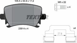 TEXTAR Fékbetét készlet TEXTAR 2391402 for SEAT, SKODA, VW, AUDI (2391402)