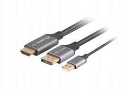 Lanberg Adapter kábel Lanberg Hdmi (M) -> Displayport (M) 1M 4K fekete (CA-HDDP-20CU-0010-BK)