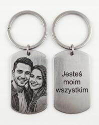  Acél autós kulcstartó az Ön fényképével Ajándék a férjnek (brelok)