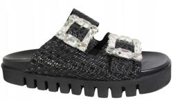 CheBello Női flip-flop papucs Chebello 4688 MÉRET36 Bőr Fekete Lico (4688)