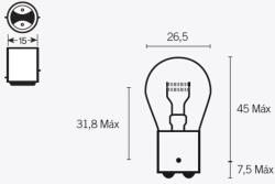 TECNIUM S25 Izzók 12V 21/5W - 10 darab TECNIUM Elektromos alkatrészek Világítás és fényjelzés Izzók Egyéb foglalatú járműizzók