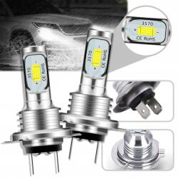  2 db H7 Nagyon Erős Led Izzó 4000LM 6500K 1: 1 Canbus 50000H 40W DC 12-24V