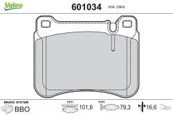 VALEO set placute frana, frana disc VALEO 601034 (601034)
