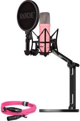 RØDE NT1 Signature + XLR cable + desktop studio arm pink