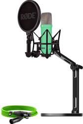 RØDE NT1 Signature + XLR cable + desktop studio arm light green