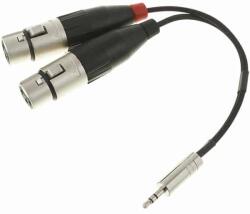  Cablu adaptor Y pro-snake KFF 2002, Jack stereo 3, 5 mm la 2x XLR mamă, 0, 2 m