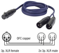 DAP-Audio Cablu Y DAP Audio FL39150, XLR mamă la 2 x XLR tată, 1, 5 m (56635)