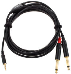 Cordial Cablu Y Cordial CFY 3 WPP, 2x Jack 6, 3 mm mono la Jack 3, 5 mm stereo, 3 m (55837)