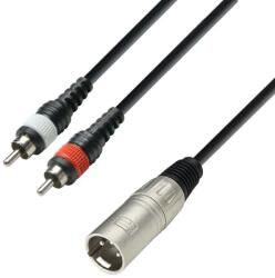 Adam Hall Cablu audio Y Adam Hall 3 STAR YMCC 0300, XLR tată la 2 RCA tată, 3 m (59627)
