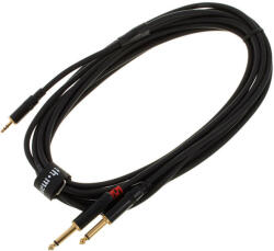  Cablu audio Y pro snake, 2x Jack 6, 3 mm mono la Jack 3, 5 mm stereo, 3 m