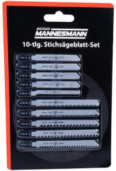 Brüder Mannesmann Dekopírfűrészlap készlet T-szárral fához, fémhez és műanyaghoz, 10 részes (M12786) (M12786)